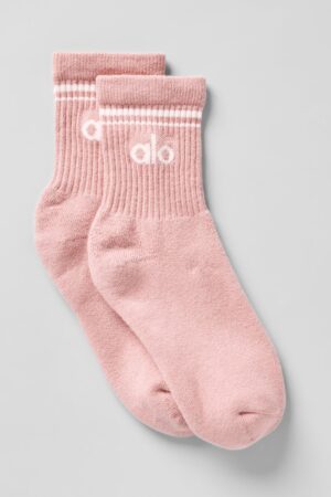 Half-Crew Throwback Sock - Unisex - Pink Quartz/White